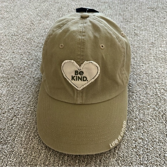 Life Is Good Tan Cream Heart Emblem‎ Hat - Be Kind - Picture 1 of 5